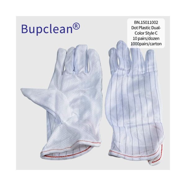 Dot Plastic Dual-Color ESD Gloves