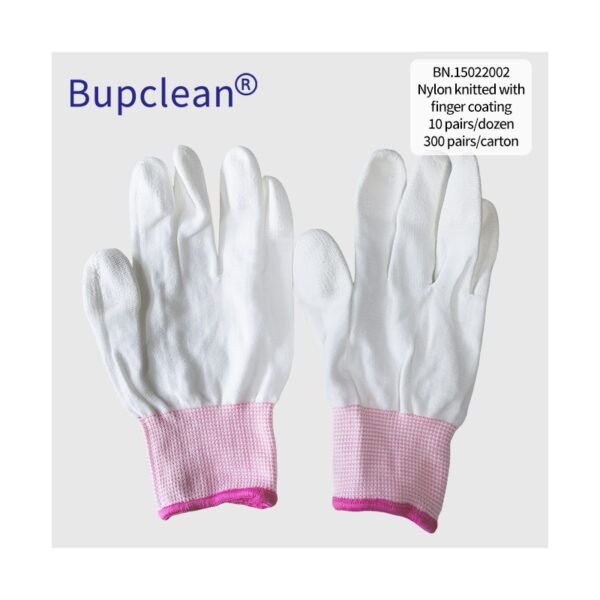 Nylon Knitted Gloves with Finger Coating – 10 Pairs per Dozen